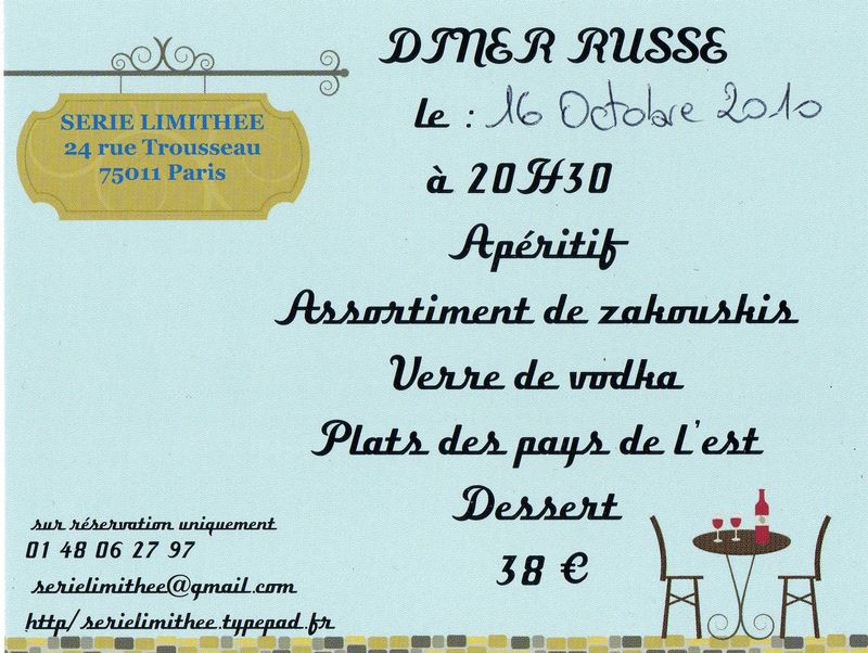 Carte postale diner russe